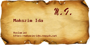 Makszim Ida névjegykártya
