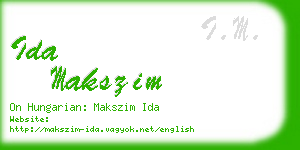 ida makszim business card